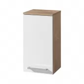 Bino koupelnová skříňka horní 63 cm, levá , bílá/dub (CN675) - VYP