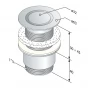 Omp Tea - Umyvadlová výpust 5/4“, neuzavíratelná, design zátka, 30-45, chrom 147.545.5