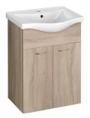 AQUALINE - KERAMIA FRESH umyvadlová skříňka 51,1x74x34cm, dub platin 50058