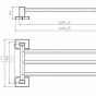 AQUALINE - APOLLO trojitý držák ručníků 350x44, chrom 1416-16