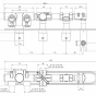 SAPHO - Podomítková termostatická baterie s držákem ruční sprchy,2 výstupy,hranatá,chrom MB453