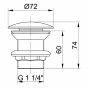 SAPHO - MINIMAL umyvadlová výpust 5/4“, neuzavíratelná, velká krytka, tl.30-60, nerez mat MI056