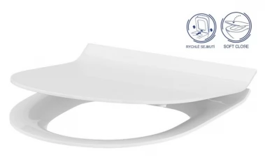 CERSANIT - WC SEDÁTKO CREA SLIM OVAL DUROPLAST ANTIB. SOFTCLOSE/JEDNO TLAČÍTKO K98-0177