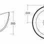 SAPHO - DOME OBLIQUO keramické umyvadlo na desku, Ø 44,5cm, bílá WH031