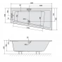 POLYSAN - ANDRA R SLIM asymetrická vana 180x90x45cm, bílá 78771S