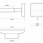 SAPHO - X-SQUARE mýdlenka, mléčné sklo, chrom XQ802