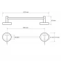 SAPHO - X-ROUND E držák ručníků 600x65, chrom XR410