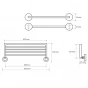 SAPHO - X-ROUND polička na ručníky výklopná 600, chrom XR420