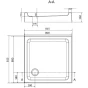 CERSANIT - Sprchová vanička TAKO 80x16, čtverec, BUILT-IN-PANEL CW S204-011