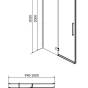 CERSANIT - Sprchové dveře s panty CREA 100x200, levé, čiré sklo S159-001
