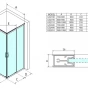 Díl sprchového koutu dvoudílný posuvný - sklo čiré, š. 90 cm, v. 190 cm (GS2190)