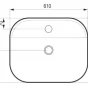 Umyvadlo na desku PIEGA 61×40×13,5 cm (OLKLT2203)