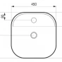 Umyvadlo na desku GRINZA 45×45×11 cm (OLKLT2204)