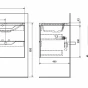 SAPHO - WAVE dvojumyvadlová skříňka 119,7x50x47,8cm, bílá/dub stříbrný WA120-3011
