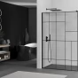 MEXEN/S - KIOTO Sprchová zástěna WALK-IN 70x200 cm 8 mm, černá, černý vzor 2 800-070-101-70-78