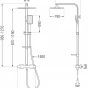 MEXEN/S - CQ54 sprchový sloup s termostatickou baterií, černá / chrom 772505495-71