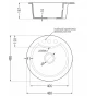 MEXEN - Diego granitový dřez 1-miska 488x480 mm, černá / kovové zlato 6512481000-75