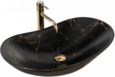 REA - Umyvadlo na desku Royal 60 Black Marble Mat REA-U7478