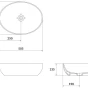 CERSANIT - Umyvadlo na desku LARGA ELLIPSE bílá mat (50X38) K677-017