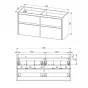 Opto, koupelnová skříňka s keramickým umyvadlem 121 cm, dub Riviera (CN923)