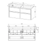 Mereo Opto, koupelnová skříňka s keramickým umyvadlem 121 cm, bílá/dub Riviera (CN933)