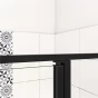 Čtvercový sprchový kout BLACK SAFIR R808, 80x80, se dvěma jednokřídlými dveřmi s pevnou stěnou, rohový vstup včetně sprchové vaničky z litého mramoru