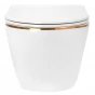 REA/S - SET závěsné WC Carlo Flat Mini Gold Edge Rimless + Bidet Carlo Mini REA-C1222 + REA-C2276