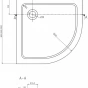 MEXEN/S - Flat sprchová vanička čtvrtkruhová slim 90 x 90, bílá + černý sifon 41109090B