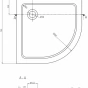 MEXEN/S - Flat sprchová vanička čtvrtkruhová slim 70 x 70, černá + černý sifon 41707070B