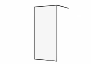 CERSANIT - Sprchový kout WALK-IN LARGA ČERNÉ 100X200 TRANSPARENT SKLO S932-139