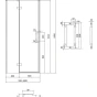 CERSANIT - Sprchové dveře LARGA ČERNÉ 100X195, levé, čiré sklo S932-129