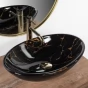 REA - Umyvadlo na desku Pamela Black Marble Shiny REA-U5067