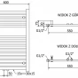 MEXEN - Hades otopný žebřík/radiátor 800 x 600 mm, 447 W, bílá W104-0800-600-00-20