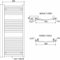 MEXEN - Helios otopný žebřík/radiátor 1200 x 500 mm, 567 W,bílá W103-1200-500-00-20