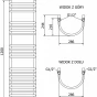 MEXEN - Eros otopný žebřík/radiátor 1200 x 318 mm, 331 W, chrom W112-1200-318-00-01