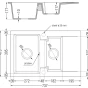 MEXEN/S - Gaspar granitový dřez 1.5 s odkapávačem včetně baterie Duo, černá/stříbrná 6507-73-671701-57-G