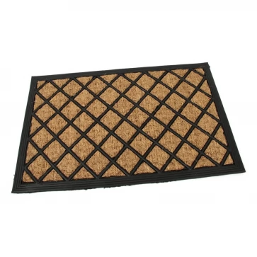 Kokosová čisticí venkovní vstupní rohož FLOMA Rectangle - Rhombus - délka 40 cm, šířka 60 cm, výška 0,8 cm