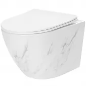 REA - Závěsná WC mísa včetně sedátka Carlos Nature Marble REA-C6606