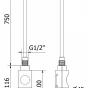 MEXEN/S - Helios radiátor + topná tyč 1800 x 600 mm, 900 W, chrom W103-1800-600-2900-01