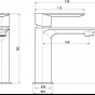 Vodovodní baterie umyvadlová NIL - metal grey - lesklá (NL126.5MGL)