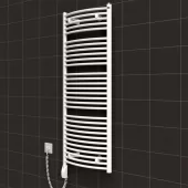 Elektrický koupelnový radiátor Hermes E 25-02, připojení typ 02, 50x74 cm, bílá RAL 9016