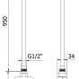 MEXEN - FA-FD14 topná tyč 1200 W, bílá W956-1200-20