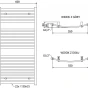 MEXEN - Helios otopný žebřík/radiátor 1200 x 600 mm, 664 W, antracit W103-1200-600-00-66
