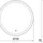 MEXEN - Esso zrcadlo s osvětlením 70 cm, LED 6000K zlatý rám 9825-070-070-611-50