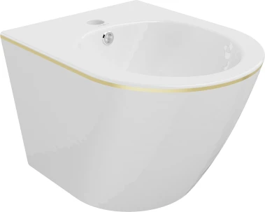 MEXEN - Lena bidet závěsný, bílá/zlatá linka 35224805