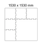 Černo-šedá gumová modulová puzzle dlažba (okraj) FLOMA FitFlo SF1050 - 47,8 x 47,8 x 0,8 cm